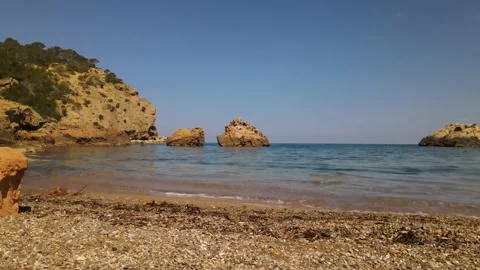 Cala Xarraca beach in Ibiza, Spain Stock Footage 201493533