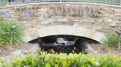 Calabasas Commons Waterfall Stock Footage 50144704