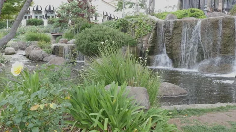 Calabasas Commons Waterfall Stock Footage 50144823