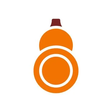 Calabash icon solid orange brown colour chinese new year symbol perfect. 스톡 일러스트