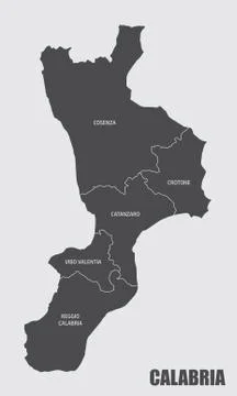 Calabria region map Stock Illustration