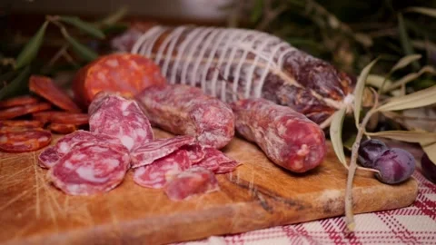 Calabrian cold cuts Video stock 132811268