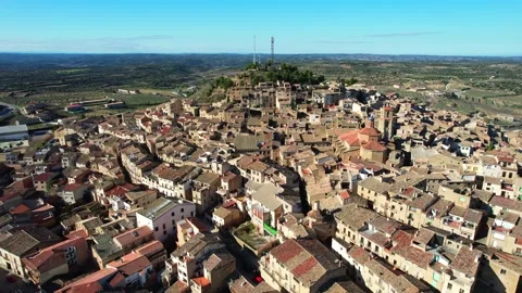 Calaceite Spain from Above - One of the most beautiful villages in Spain Stock Footage 243724995