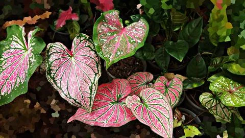 Caladium bicolor Foto stock