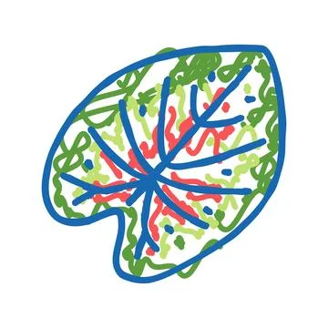 Caladium tropical leaf icon doodle illustration Stock-Illustration