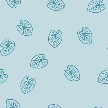 Caladium tropical leaf line seamless pattern Illustrazione stock