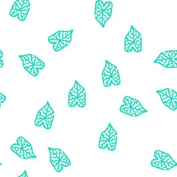 Caladium tropical leaf vector seamless pattern Illustrazione stock