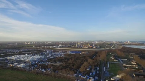 Calais Jungle - Drone Video stock 99118417