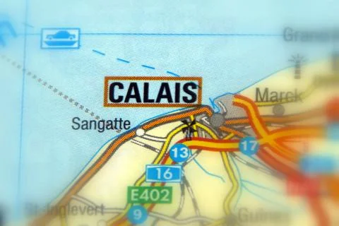 Calais on a map Stock Photos