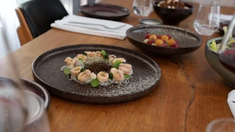 Calamari on bean noodles Stock Footage 116035291