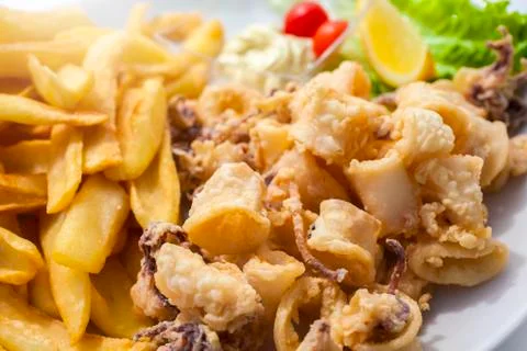 Calamari decorated Stock Photos