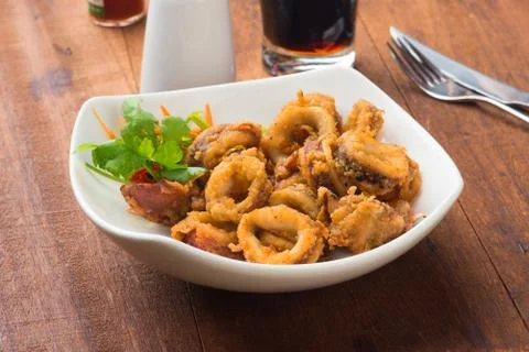 Calamari fried squid Stock Photos