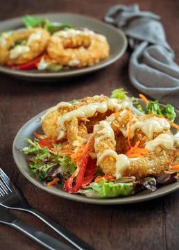 Calamari salad Stock Photos