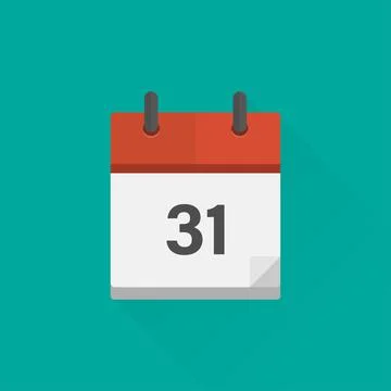 Calandar 31 on a green background vector illuatrstion Stock Illustration