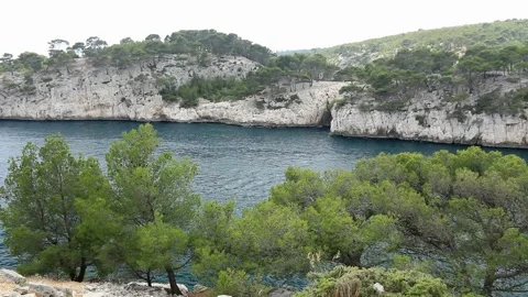 Calanque from Port Miou to Cassis. Stock Footage 136817072