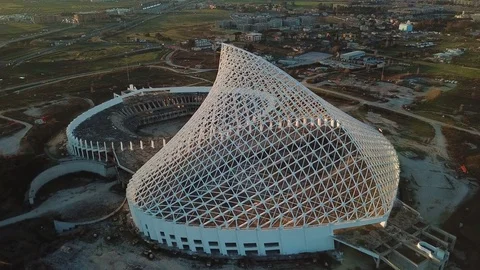 Calatrava Vela Designed By Calatrava the Camera Turns Rome Stock Footage 87869972