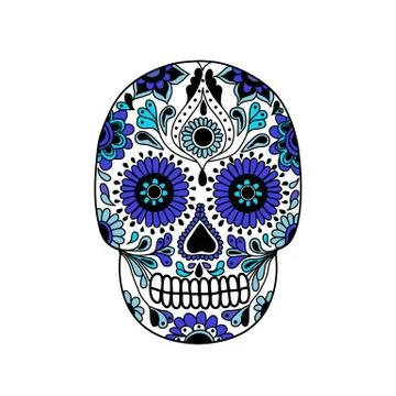 Calavera doodle icon, vector color hand draw illustration Stock Illustration