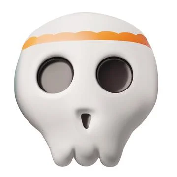 Calavera painted sugar skull 3D vector, Mexican Dia de Los Muertos, decorative Stock Illustration