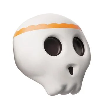 Calavera painted sugar skull 3D vector, Mexican Dia de Los Muertos, decorative Stock Illustration