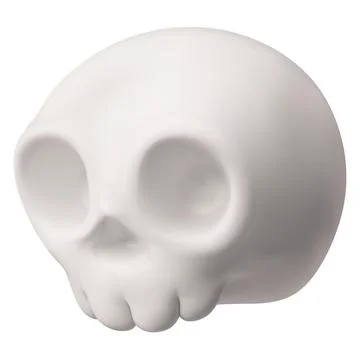Calavera sugar skull 3D vector icon, Mexican Dia de Los Muertos, white cranium Stock Illustration