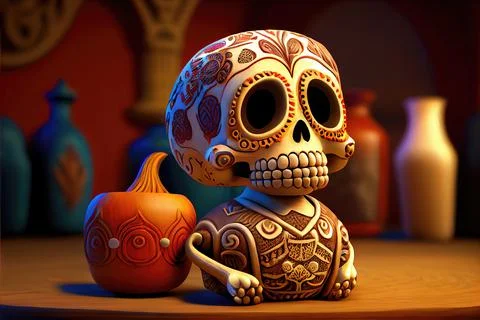 Calavera (Sugar Skull) Dia de Los Muertos イラスト素材