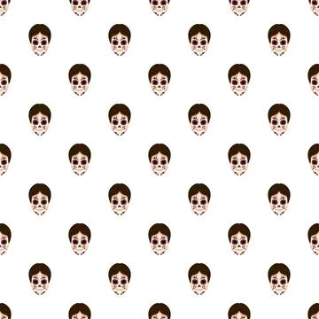 Calavera sugar skulls pattern creating mexico dia de los muertos theme Stock Illustration