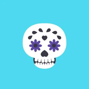 Calavera vector icon, vector color cute illustration Stock Illustration
