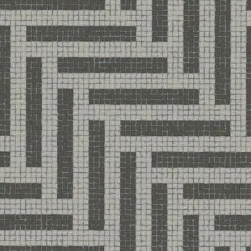 Calcada Stone Pavement with Interlocking Meander Mosaic Pattern Stock Photos