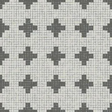 Calcada Stone Pavement Texture with Dark Cross Mosaic Pattern Stock Photos