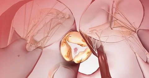 Calcified aortic valve cannot open completely Stock Illustration