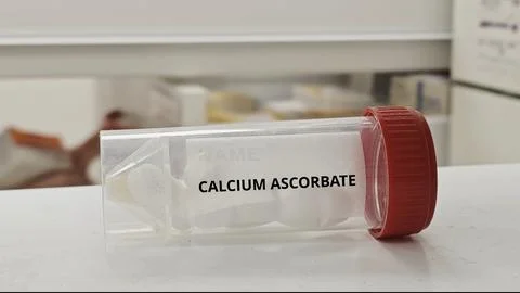 CALCIUM ASCORBATE tablets for support immune function and treat vitamin C 스톡 사진
