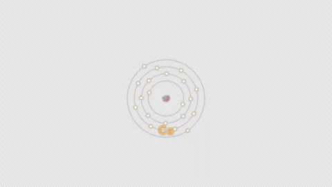 Calcium Ca Bohr Atom Model Clean No Text Animation Video Overlay Alpha 4K Vidéo 339371220
