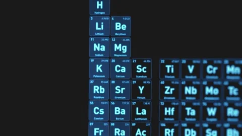 Calcium Ca periodic table element glowing blue. Futuristic scientific interface. Vídeos de archivo 330542105