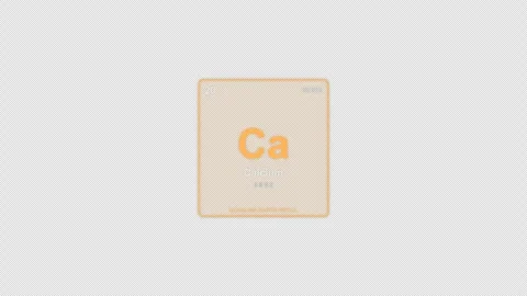 Calcium Ca Periodic Table Element Tile Labeled Animation Video Overlay Alpha 4K Видео 339371184