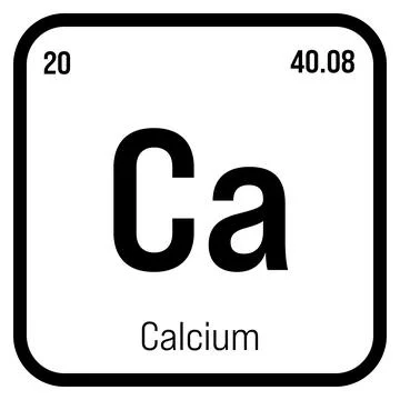 Calcium, Ca, periodic table element Stock Illustration