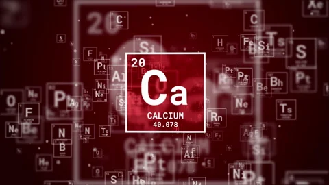 Calcium chemical element icon loop animation on red background. Stock Footage 282197696