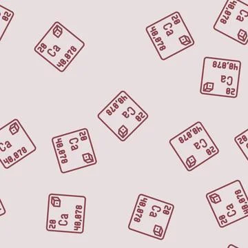 Calcium chemical element line vector seamless pattern 스톡 일러스트