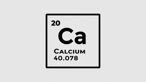 Calcium, chemical element of the periodic table graphic animation. Alpha channel Stock Footage 310569910