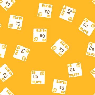 Calcium chemical element vector seamless pattern Stock Illustration