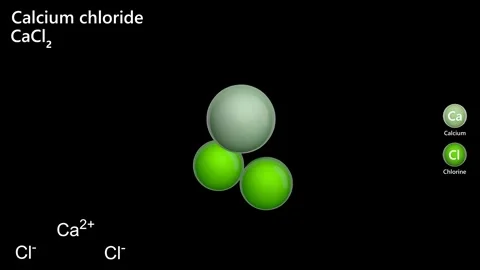 Calcium Chloride. De-icing. 3D model. CaCl2.Black background. 3D render Stock Footage 290872202