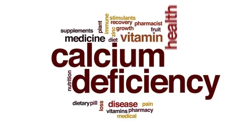 Calcium defficiency animated word cloud, text design animation. Stock Footage 72943228