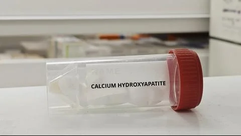 CALCIUM HYDROXYAPATITE tablets for support bone structure and density 스톡 사진