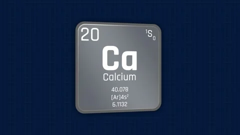 Calcium or Ca Element Periodic Table Animation on Grid Background Stock Footage 155417244