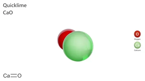 Calcium oxide (CaO) . White background. 3D rendering. Seamless loop Stock Footage 286339980