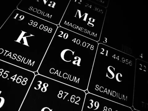 Calcium on the periodic table of the elements Stock Photos