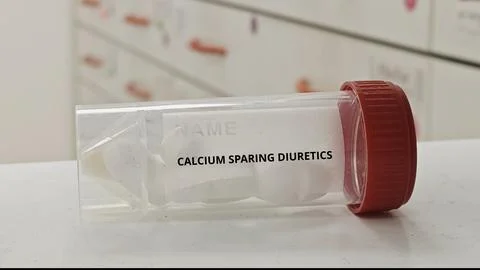 CALCIUM SPARING DIURETICS tablets used to manage fluid balance without calciu 스톡 사진
