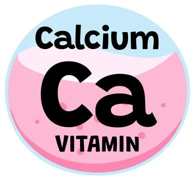 Calcium Vitamin Icon in Flat Vector Style Stock Illustration