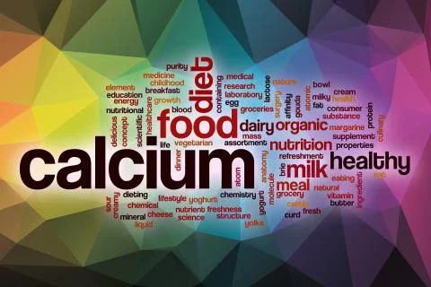 Calcium word cloud with abstract background 스톡 일러스트