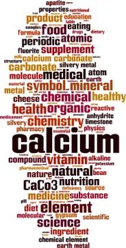 Calcium word cloud Illustrazione stock