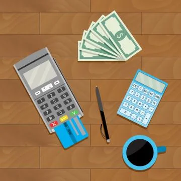 Calculate and pay Stock Illustration